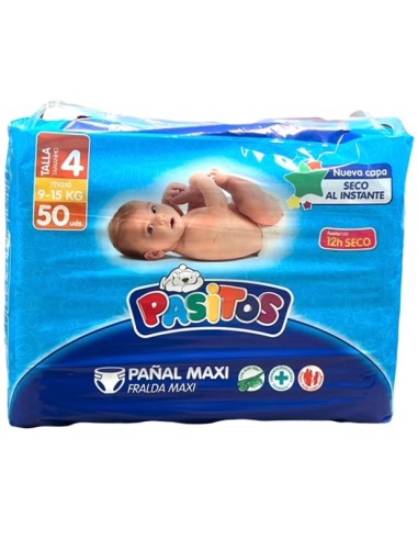 PAÑAL PASITOS 9-15 KG T.4 50 UND