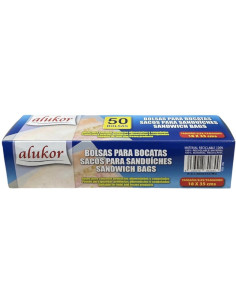 BOLSA BOCADILLO ALUKOR 18X35 CM 50 UND