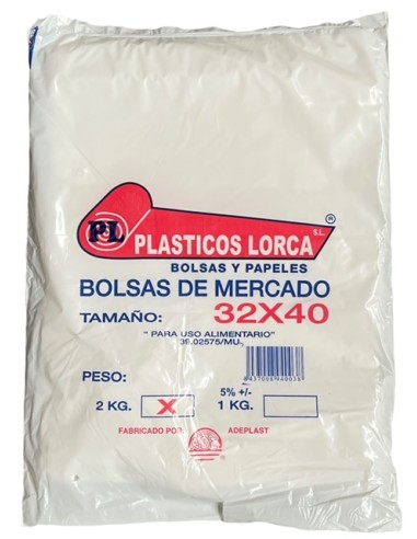 BOLSAS TRANSPARENTES 32 X 40 PQT. 2 KG.