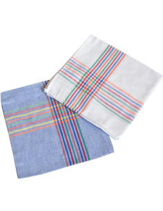 PAÑO VAJILLA BLANCO GRIS 60X60 BOLSA 12 UND