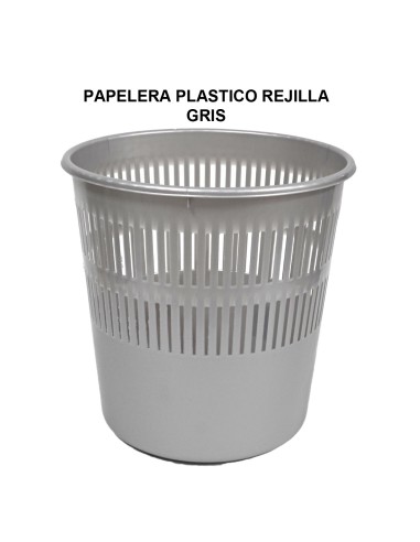 PAPELERA PLASTICO 16 LT REJILLA GRIS