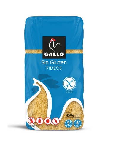 PASTA GALLO SIN GLUTEN FIDEOS 450 G