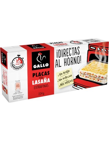 PASTA GALLO LASAÑA AL HORNO 16 PLACAS