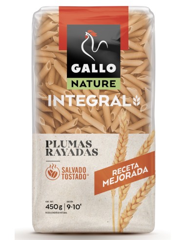 PASTA GALLO INTEGRAL PLUMAS RALLADAS 450 G