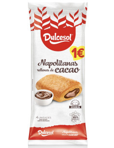 NAPOLITANAS RELLENAS CACAO 4 UND