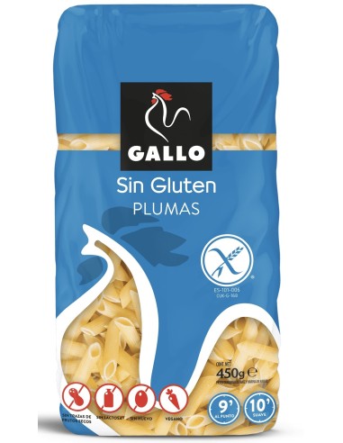 PASTA GALLO SIN GLUTEN PLUMAS 450 G