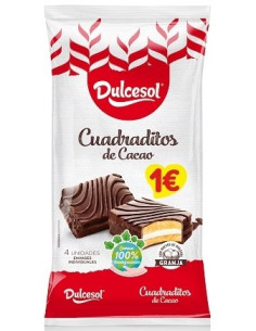 CUADRADITOS DE CACAO DULCESOL 4 UND