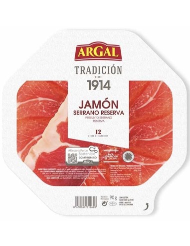 JAMON LONCHAS ARGAL PLATO 90 GRS.