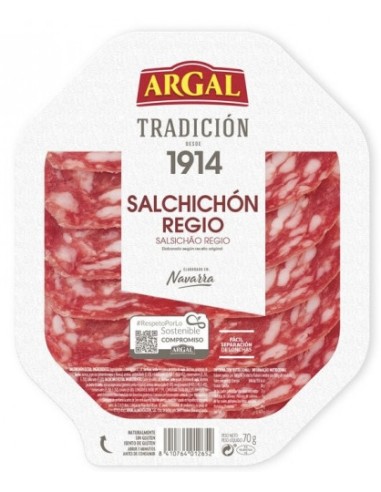 SALCHICHON LONCHAS ARGAL PLATO 70 GRS