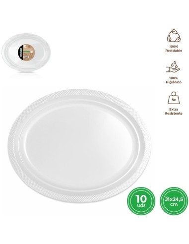 BANDEJA BLANCA PREMIUM 31X24,5 CM 10 UND