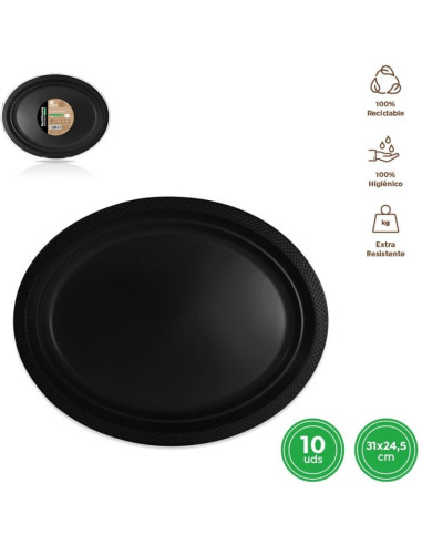 BANDEJA PREMIUM NEGRA 31X24,5 CM 10 UND