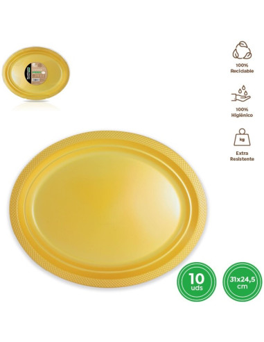 BANDEJA PREMIUM ORO 31X24,5 CM 10 UND