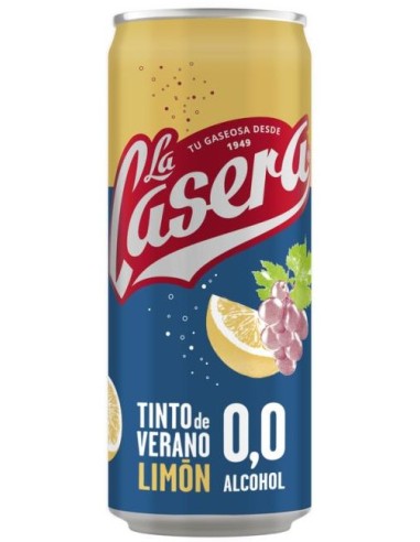 TINTO VERANO LA CASERA LIMON 0,0 % LATA 33 CL