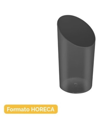 VASO CONICO ASIMETRICO NEGRO Ø,4,5X8,4CM PACK-25 UND