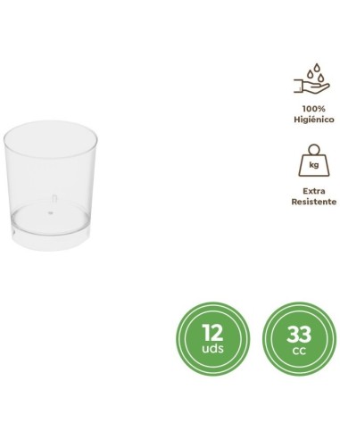 VASO CHUPITO REUTILIZABLE 12 UND 33 CL