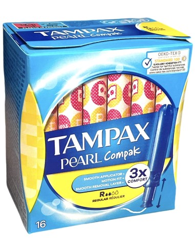 TAMPONES TAMPAX COMPACK PEARL REGULAR 16 U