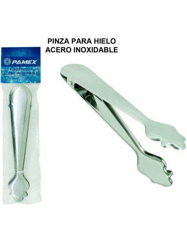 PINZA PARA HIELO ACERO INOXIDABLE