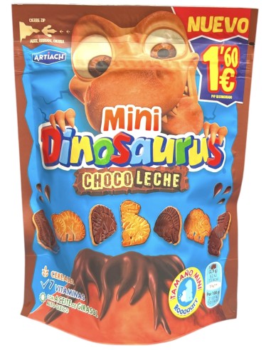 GALLETAS DINOSAURUS MINI BAÑADAS CHOCO LECHE 100g