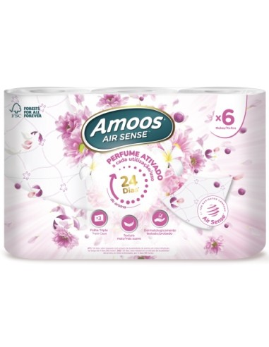 PAPEL HIGIENICO AMOOS AIR SENSE 6 ROLLOS