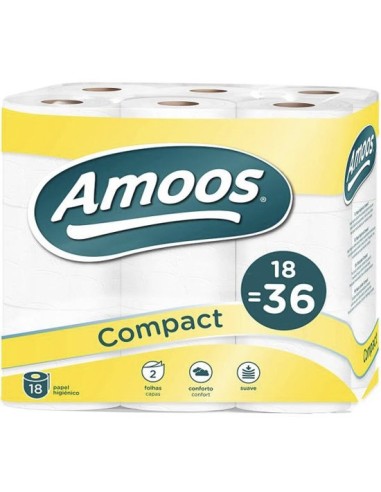 PAPEL HIGIENICO AMOOS COMPACT 18 ROLLOS