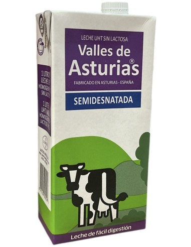 LECHE VALLES DE ASTURIAS SIN LACTOSA SEMI