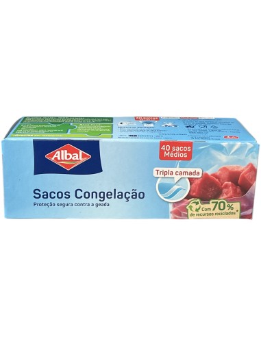 BOLSA ALBAL CONGELACION MEDIANA 25X32 PQT 40 UND