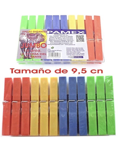 PINZA PLASTICO GIGANTE JUMBO 10 UND