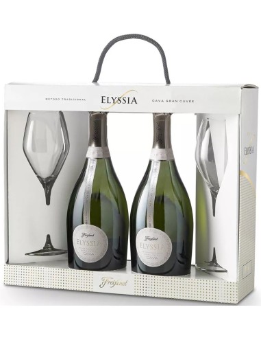 CAVA ELYSSIA CUVE 2 BOTELLAS+2 COPAS