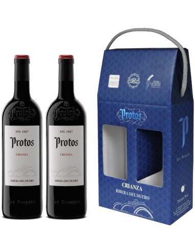 ESTUCHE VINO TINTO PROTOS CRIANZA 2 BOTELLAS