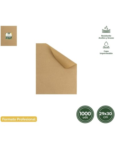 PAPEL ANTIGRASA KRAFT 29X30 CM CAJA 1000 UND