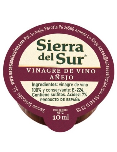 VINAGRE MONODOSIS SIERRA DEL SUR CAJA 10MLX340 UND