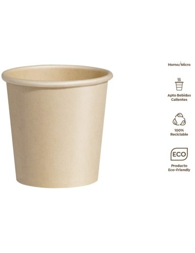 VASO CARTON BIODEGRADABLE NATURE 250 CC PACK-50 UND