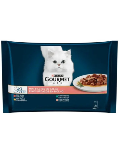 COMIDA GATOS GOURMET PERLE BUEY PK-4 X 85 G