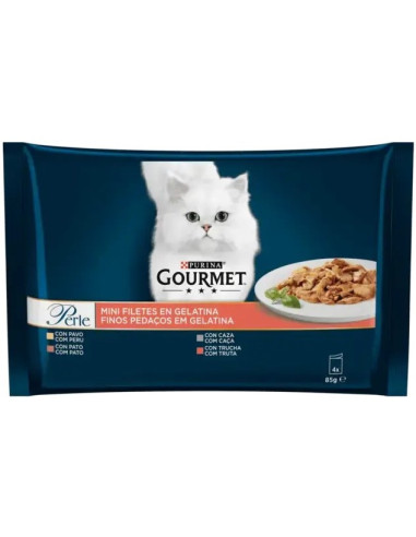 COMIDA GATOS GOURMET PERLE PAVO PK-4 X 85 G