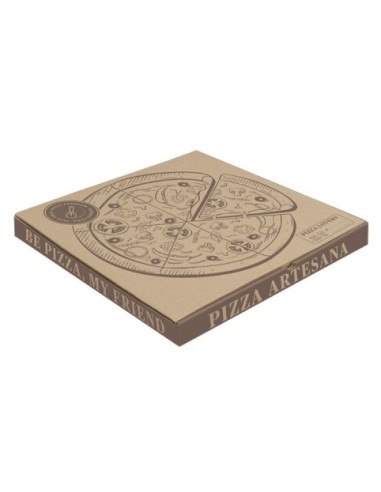 CAJA PIZZA CARTON KRAFT 30X30X4CM 100 UND