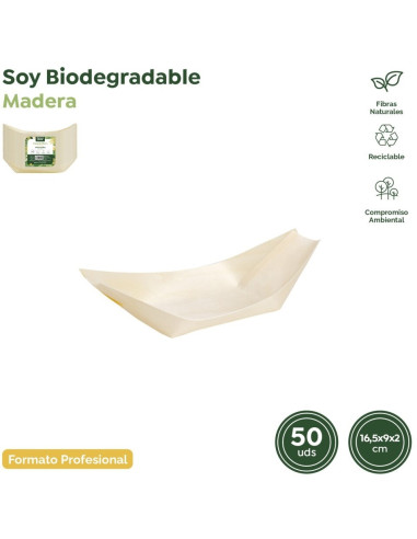 BARQUILLA MADERA 16,5X9X2CM PACK-50 UND