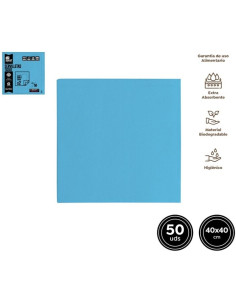SERVILLETAS PUNTA PUNTA AZUL 40X40 PQT 50 UND