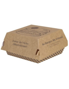 ENVASE BURGER KRAFT 10X10X7CM CARTON 50 UND