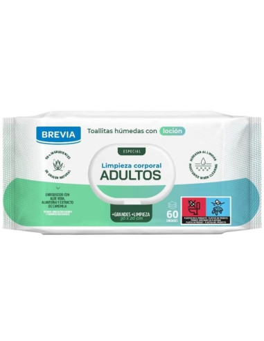TOALLITAS HUMEDAS BREVIA ADULTO 60 UND