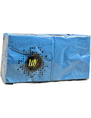 SERVILLETAS AZUL TURQUESA 20X20 PQT.100 UND