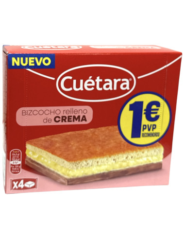 BIZCOCHO RELLENO CREMA CUETARA 106 G