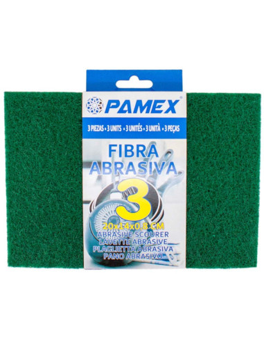ESTROPAJO VERDE FIBRA PACK-3 UND
