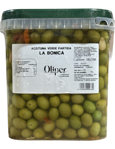 CUBO ACEITUNA VERDE PARTIDA CHUPADEOS LA BONICA OLIPER 3KG