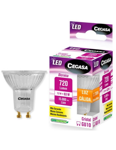 BOMBILLA CEGASA GU10 LUZ CALIDA 2700K