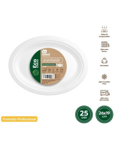 PLATO OVALADO 26X19CM PACK-25UND