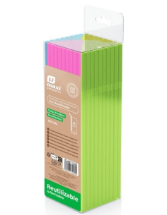 CAÑA FLEXIBLE COLORES 21CM CAJA 150 UND