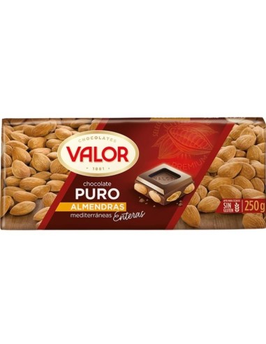 CHOCOLATE VALOR PURO ALMENDRA 250 GRS