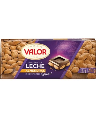 CHOCOLATE VALOR LECHE ALMENDRA 250 GR