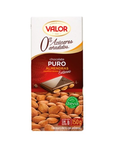 CHOCOLATE VALOR SIN AZUCAR PURO ALMENDRA 150 GRS