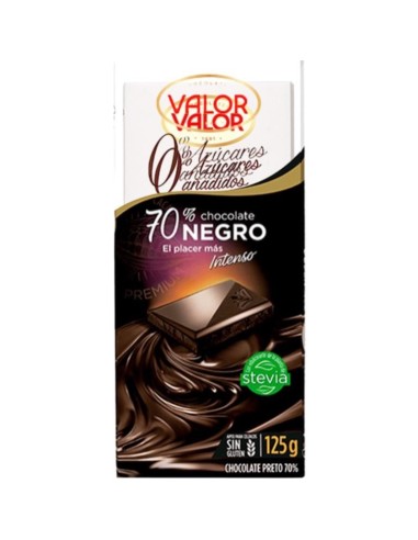 CHOCOLATE VALOR S/AZUCAR NEGRO 70% 100 GR.